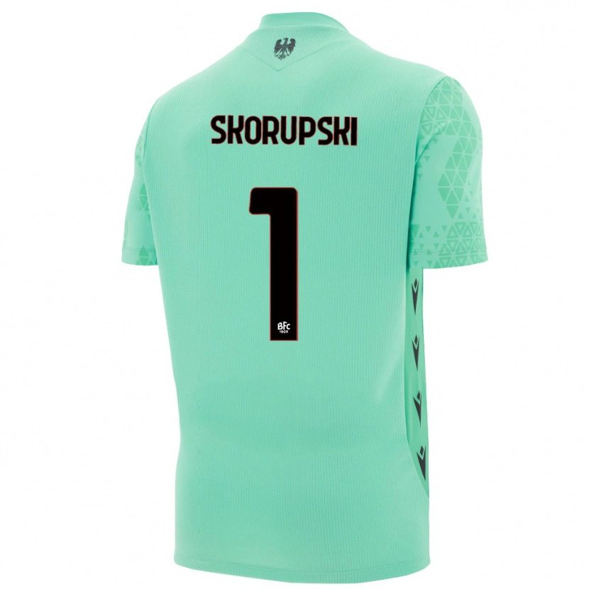 Danxen Kvinder Lukasz Skorupski #1 Mint Blå Sort Målmandstrøje 2025/26 Trøje T-shirt