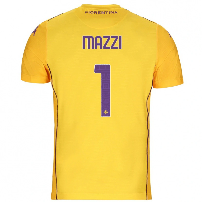 Danxen Kvinder Tommaso Mazzi #1 Orange Gul Lilla Målmandstrøje 2025/26 Trøje T-shirt