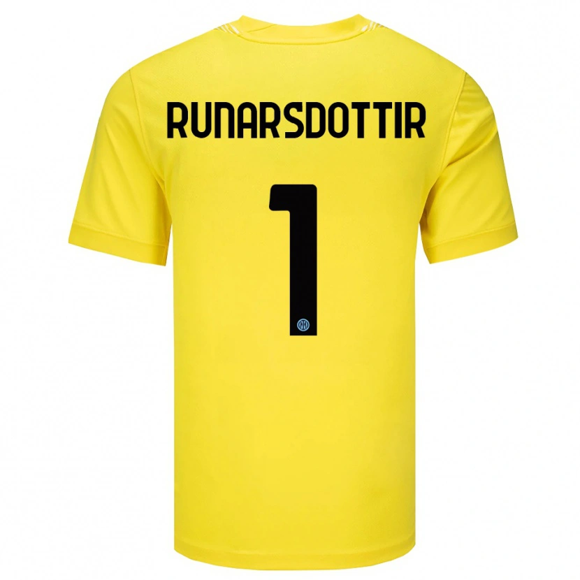 Danxen Kvinder Cecilía Rán Rúnarsdóttir #1 Lysegul Sort Målmandstrøje 2025/26 Trøje T-shirt