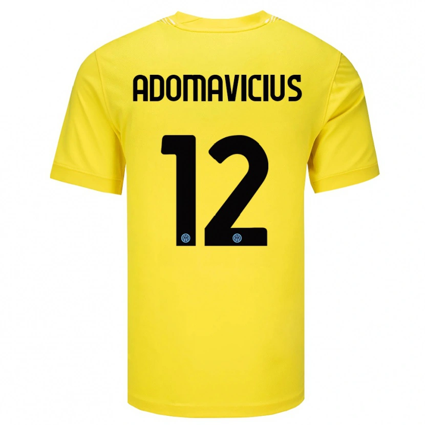 Danxen Kvinder Henrikas Adomavicius #12 Lysegul Sort Målmandstrøje 2025/26 Trøje T-shirt