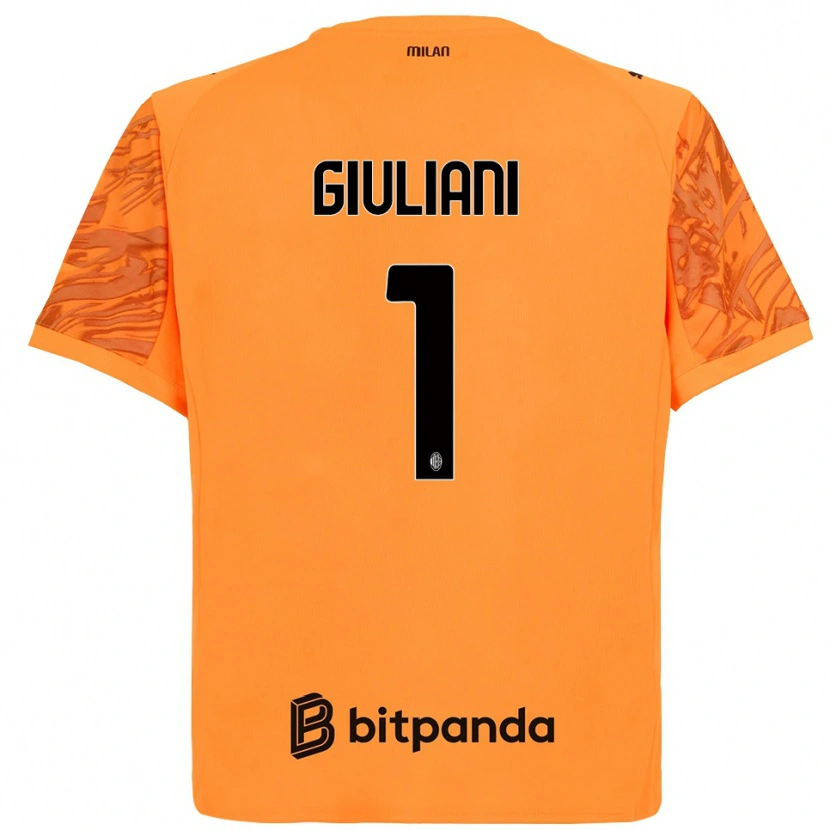 Danxen Kvinder Laura Giuliani #1 Orange Gul Sort Målmandstrøje 2025/26 Trøje T-shirt
