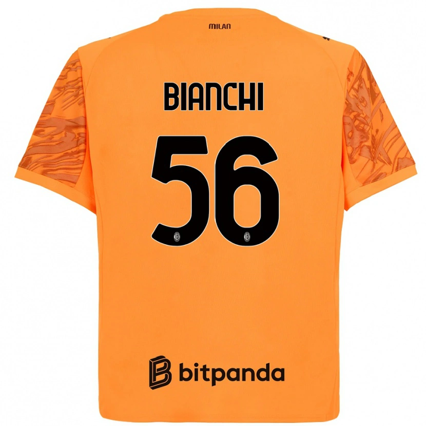 Danxen Kvinder Alessandro Bianchi #56 Orange Gul Sort Målmandstrøje 2025/26 Trøje T-shirt