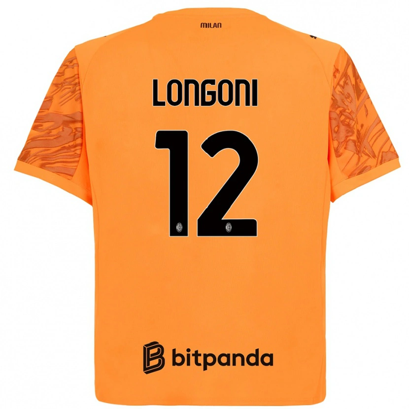 Danxen Kvinder Alessandro Longoni #12 Orange Gul Sort Målmandstrøje 2025/26 Trøje T-shirt