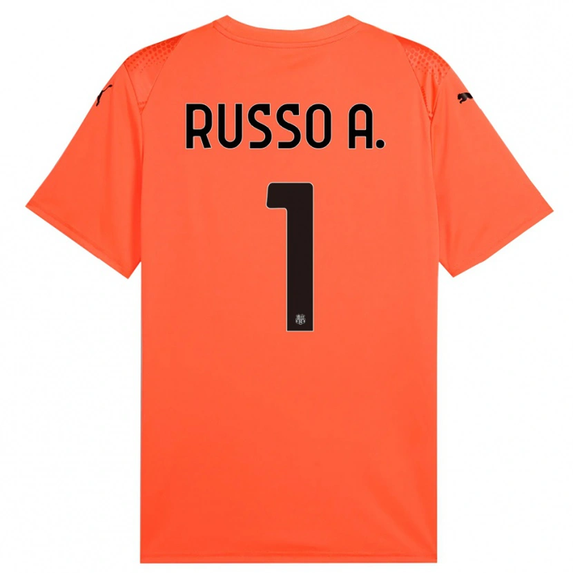 Danxen Kvinder Alessandro Russo #1 Orange Sort Målmandstrøje 2025/26 Trøje T-shirt