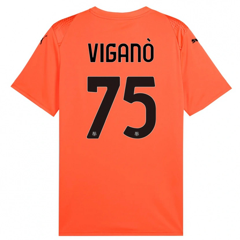 Danxen Kvinder Lorenzo Viganò #75 Orange Sort Målmandstrøje 2025/26 Trøje T-shirt