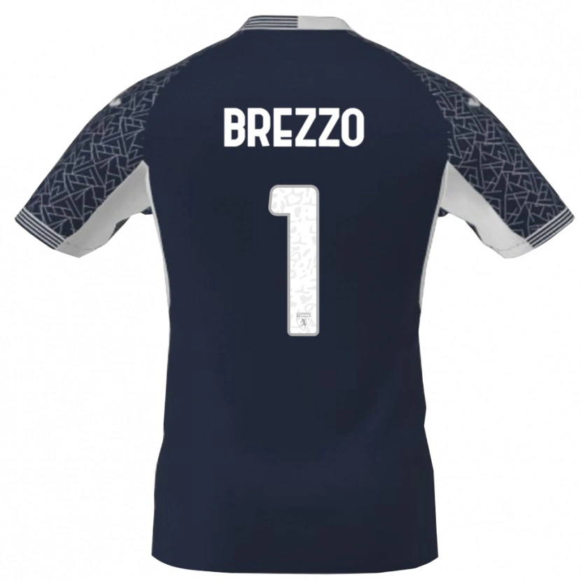 Danxen Kvinder Matteo Brezzo #1 Blå Sort Hvid Målmandstrøje 2025/26 Trøje T-shirt