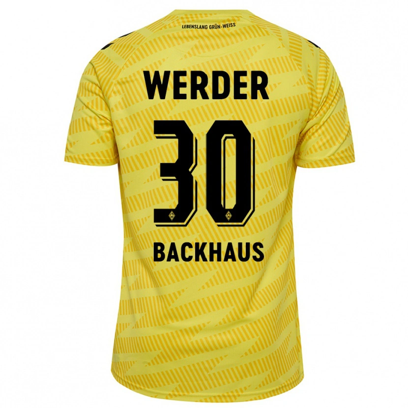 Danxen Kvinder Mio Backhaus #30 Gul Sort Målmandstrøje 2025/26 Trøje T-shirt