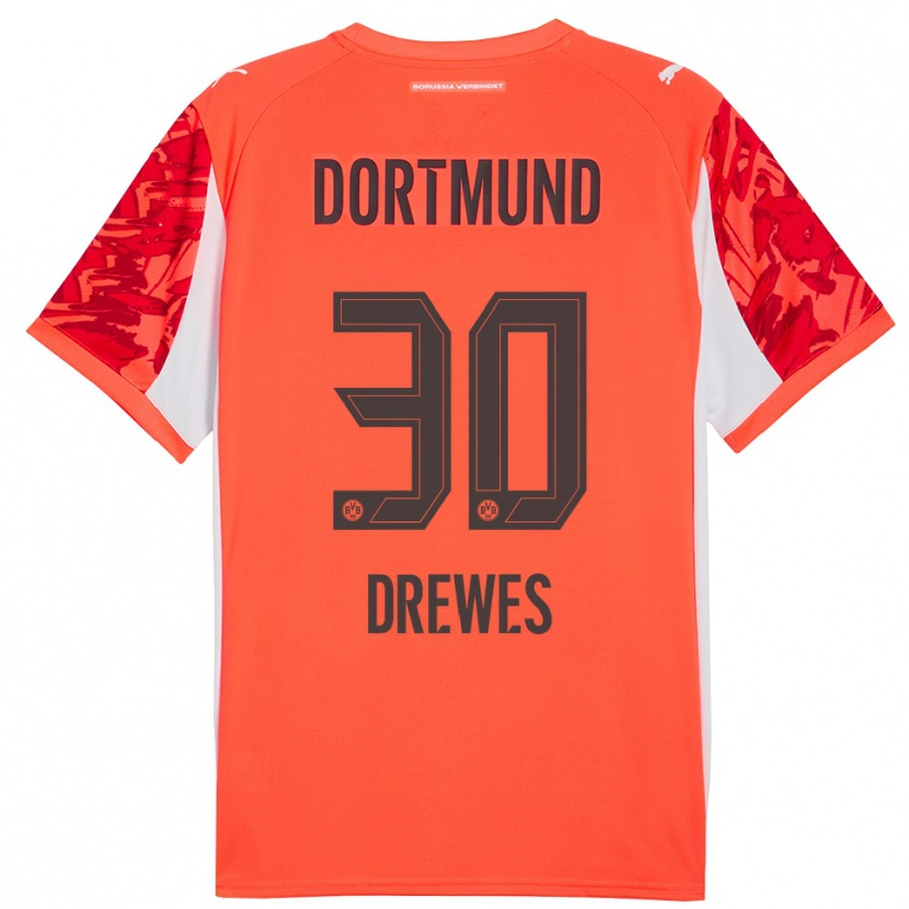 Danxen Kvinder Patrick Drewes #30 Rød Orange Målmandstrøje 2025/26 Trøje T-shirt