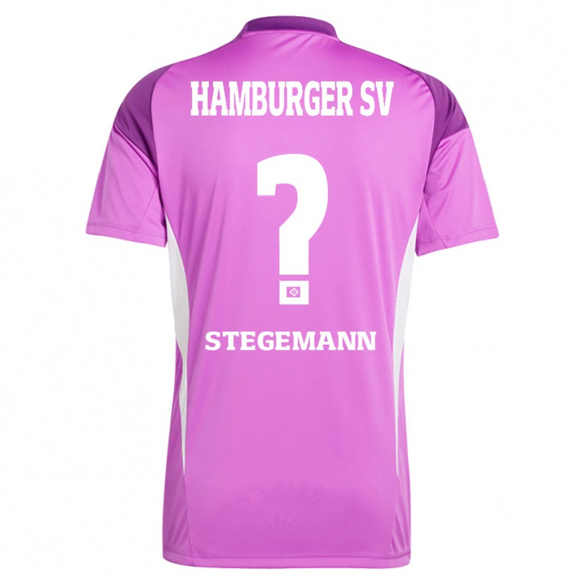 Danxen Kvinder Jean-Pierre Stegemann #0 Lilla Hvid Lilla Målmandstrøje 2025/26 Trøje T-shirt
