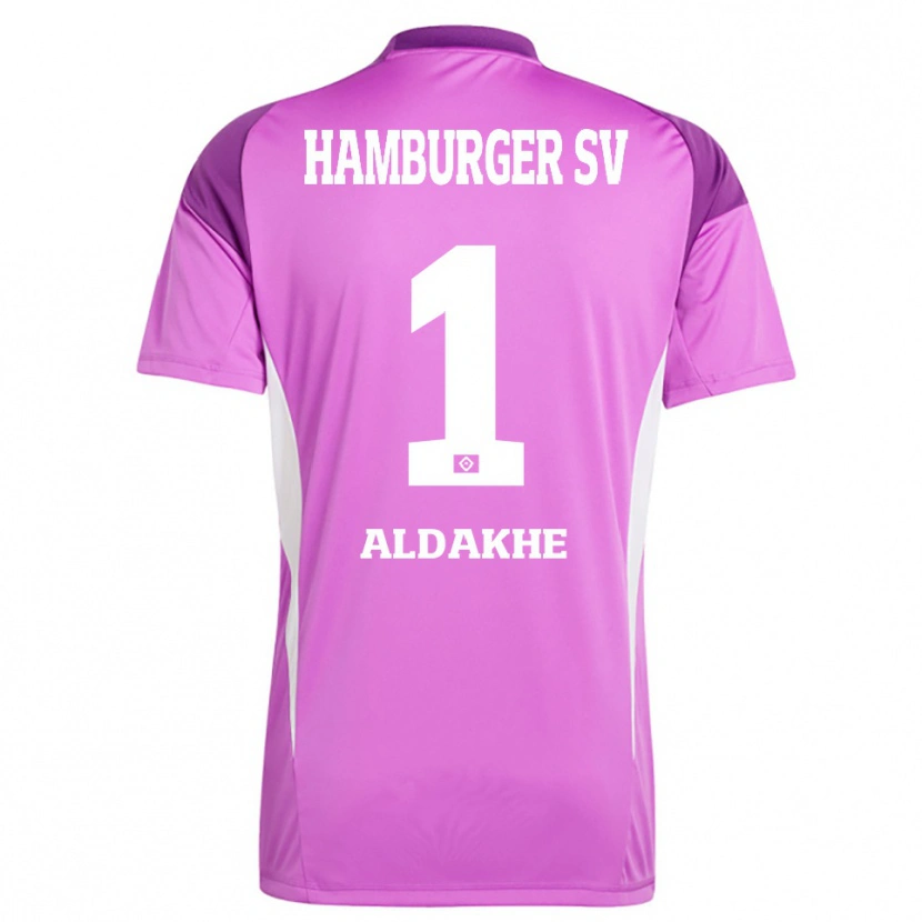 Danxen Kvinder Ather Aldakhe #1 Lilla Hvid Lilla Målmandstrøje 2025/26 Trøje T-shirt
