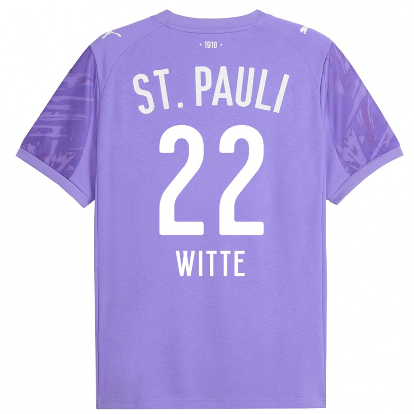 Danxen Kvinder Melvin Witte #22 Medium Lilla Sort Målmandstrøje 2025/26 Trøje T-shirt