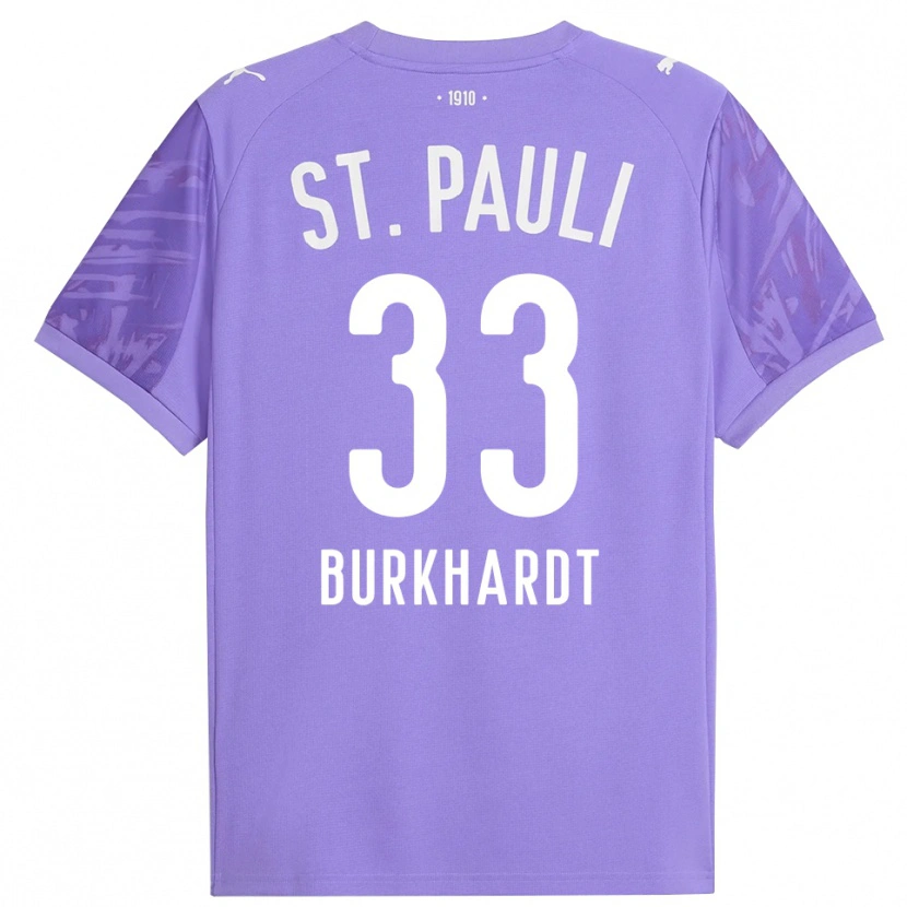 Danxen Kvinder Jannik Burkhardt #33 Medium Lilla Sort Målmandstrøje 2025/26 Trøje T-shirt