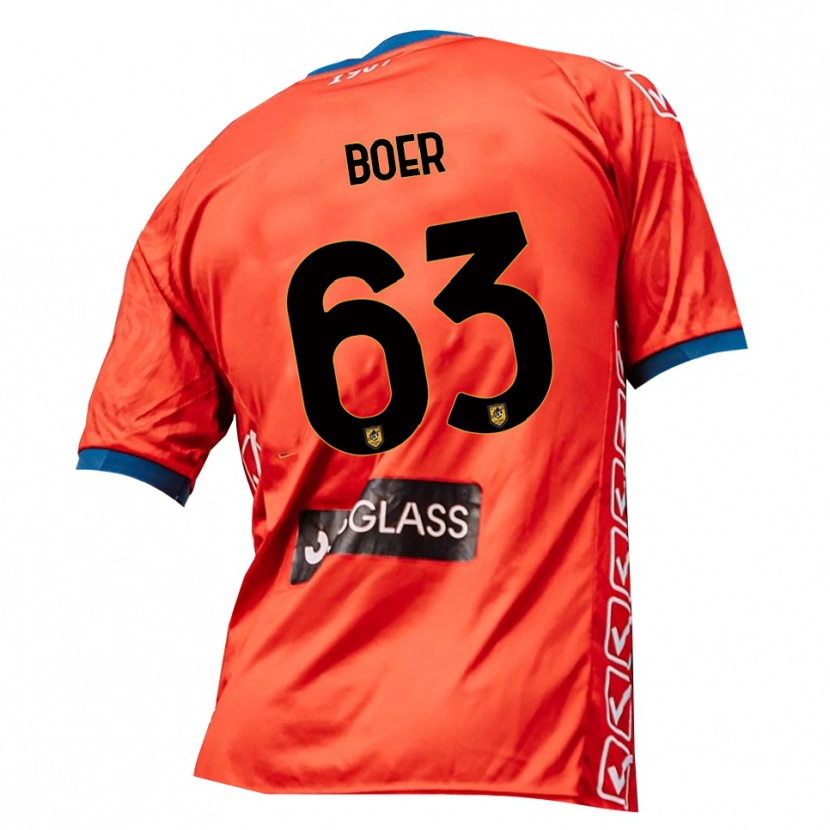 Danxen Kvinder Pietro Boer #63 Rød Orange Målmandstrøje 2025/26 Trøje T-shirt