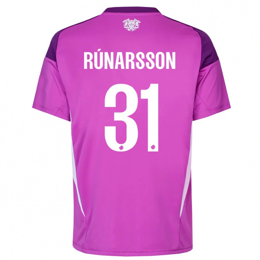 Danxen Kvinder Rúnar Alex Rúnarsson #31 Lilla Lilla Hvid Målmandstrøje 2025/26 Trøje T-shirt