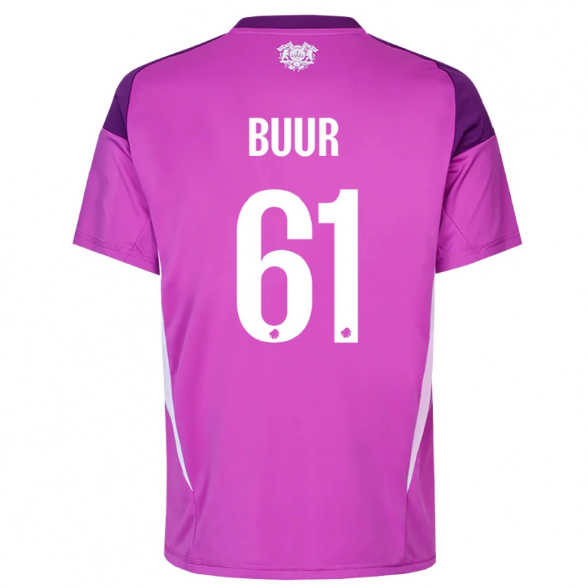 Danxen Kvinder Oscar Buur #61 Lilla Lilla Hvid Målmandstrøje 2025/26 Trøje T-shirt
