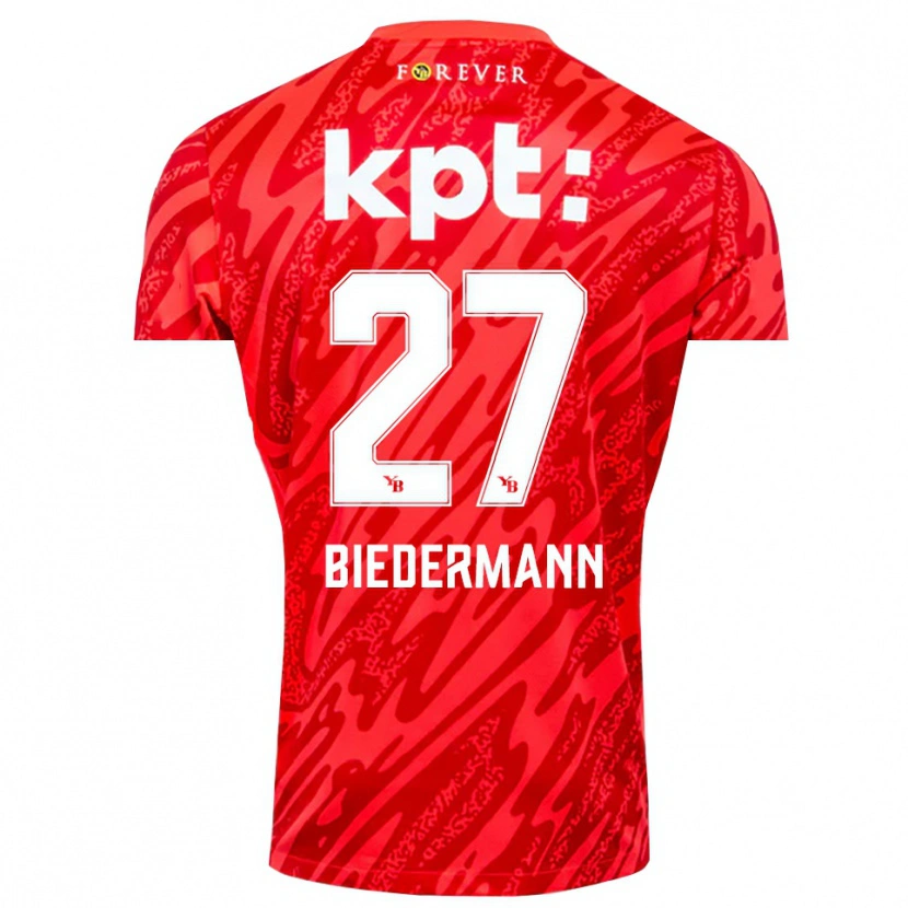 Danxen Kvinder Tamara Biedermann #27 Rød Hvid Målmandstrøje 2025/26 Trøje T-shirt