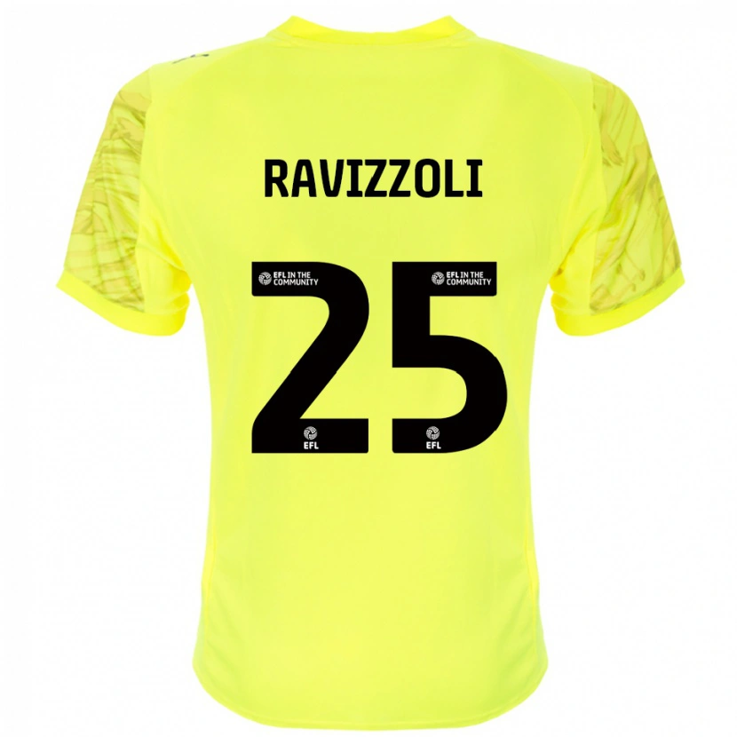 Danxen Kvinder Franco Ravizzoli #25 Gul Sort Målmandstrøje 2025/26 Trøje T-shirt