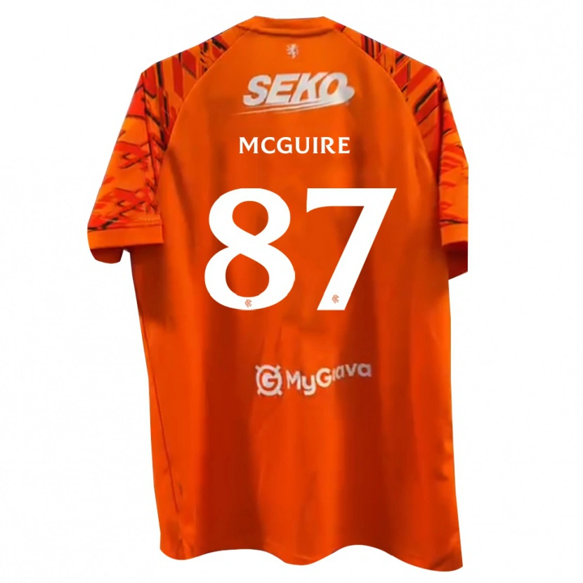Danxen Kvinder Rydnn McGuire #87 Appelsin Hvid Målmandstrøje 2025/26 Trøje T-shirt