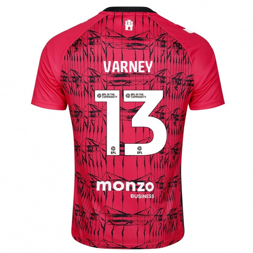Danxen Kvinder Oscar Varney #13 Rød Hvid Målmandstrøje 2025/26 Trøje T-shirt
