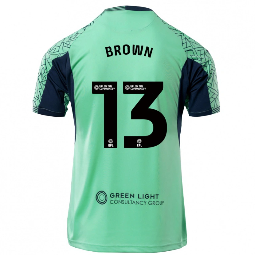Danxen Kvinder Mason Brown #13 Aqua Sort Målmandstrøje 2025/26 Trøje T-shirt