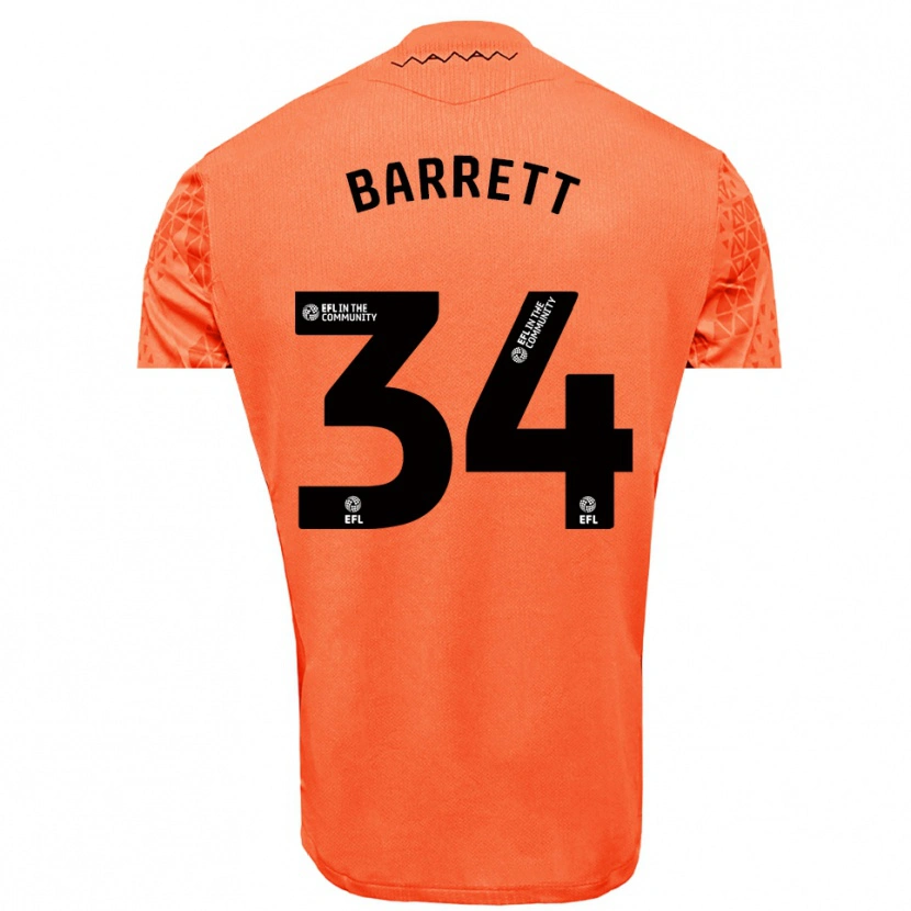 Danxen Kvinder Killian Barrett #34 Orange Sort Målmandstrøje 2025/26 Trøje T-shirt