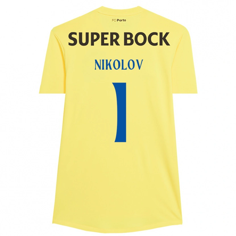 Danxen Kvinder Antoni Nikolov #1 Lysegul Sort Målmandstrøje 2025/26 Trøje T-shirt