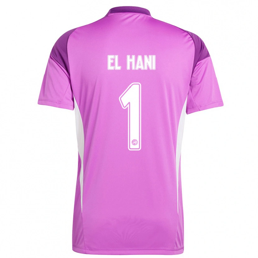 Danxen Kvinder Aymean el Hani #1 Lyse Lilla Hvid Målmandstrøje 2025/26 Trøje T-shirt