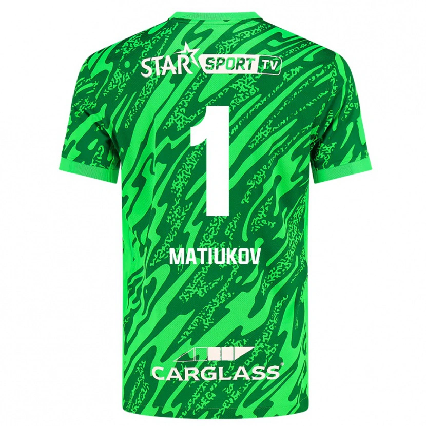Danxen Kvinder Platon Matiukov #1 Dyb Grøn Hvid Målmandstrøje 2025/26 Trøje T-shirt