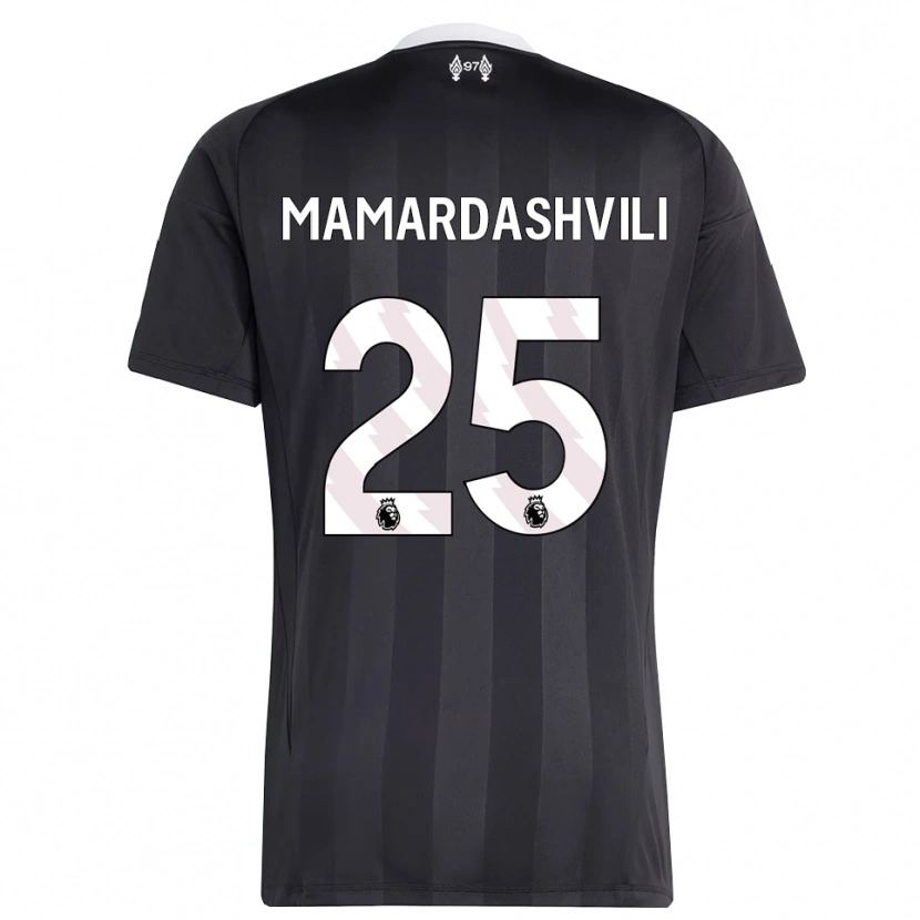 Danxen Kvinder Giorgi Mamardashvili #25 Sort Hvid Målmandstrøje 2025/26 Trøje T-shirt