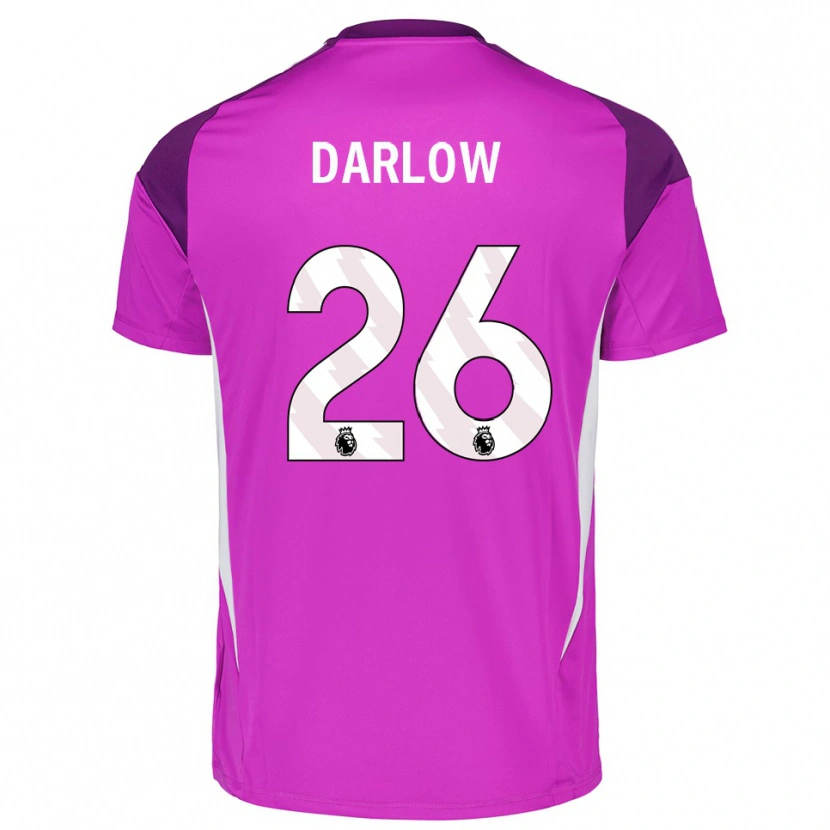 Danxen Kvinder Karl Darlow #26 Lilla Hvid Målmandstrøje 2025/26 Trøje T-shirt