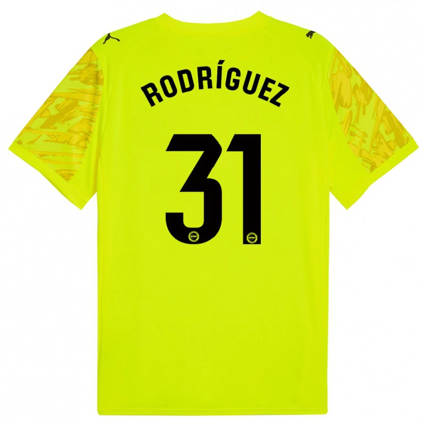 Danxen Kvinder Adrián Rodríguez #31 Gul Sort Målmandstrøje 2025/26 Trøje T-shirt