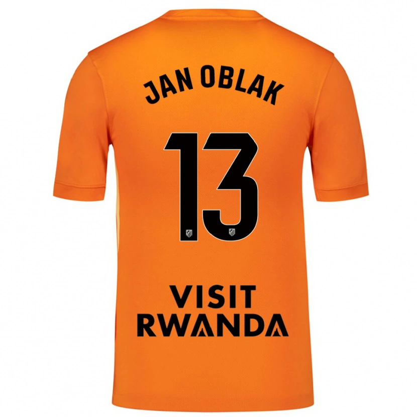Danxen Kvinder Jan Oblak #13 Orange Sort Målmandstrøje 2025/26 Trøje T-shirt