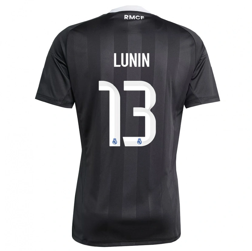 Danxen Kvinder Andriy Lunin #13 Sort Hvid Målmandstrøje 2025/26 Trøje T-shirt