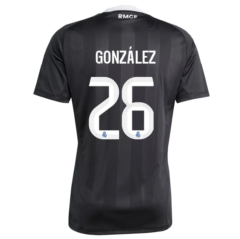 Danxen Kvinder Fran González #26 Sort Hvid Målmandstrøje 2025/26 Trøje T-shirt