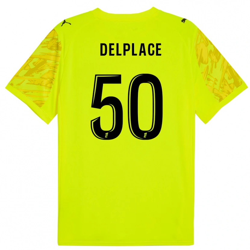 Danxen Kvinder Adam Delplace #50 Fluorescerende Grøn Sort Målmandstrøje 2025/26 Trøje T-shirt