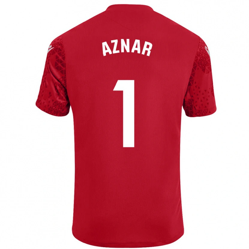 Danxen Kvinder Victor Aznar #1 Rød Hvid Målmandstrøje 2025/26 Trøje T-shirt