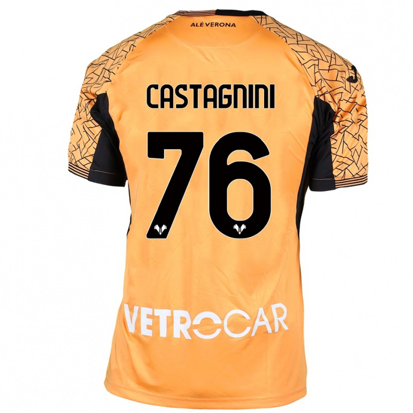 Danxen Kvinder Mirko Castagnini #76 Orange Sort Hvid Målmandstrøje 2025/26 Trøje T-shirt