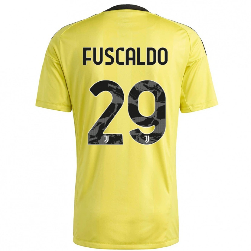 Danxen Kvinder Matteo Fuscaldo #29 Gul Hvid Målmandstrøje 2025/26 Trøje T-shirt