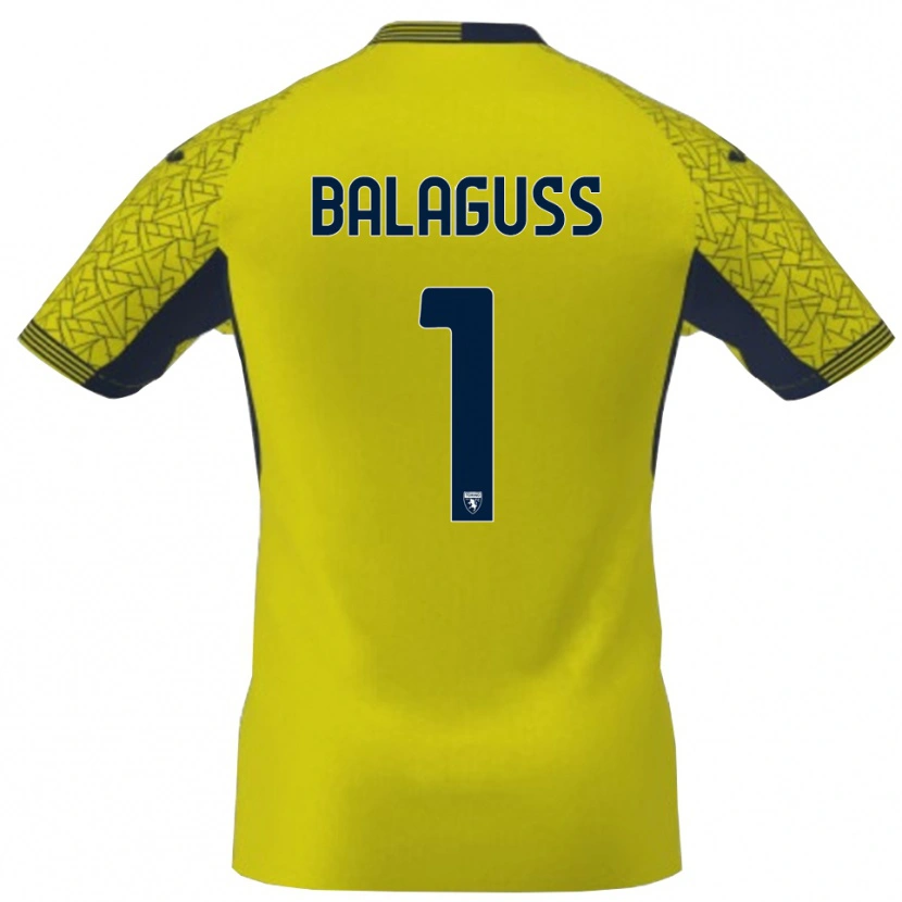Danxen Kvinder Nils Balaguss #1 Gul Sort Målmandstrøje 2025/26 Trøje T-shirt