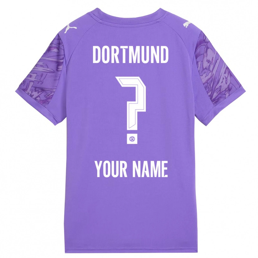 Danxen Kvinder Borussia Dortmund Lilla Hvid Målmandstrøje 2025/26 Trøje T-shirt