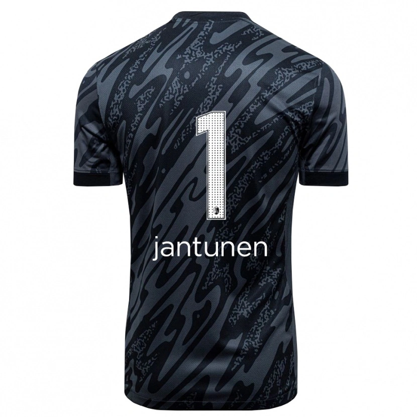 Danxen Kvinder Jaaso Jantunen #1 Sort Hvid Målmandstrøje 2025/26 Trøje T-shirt