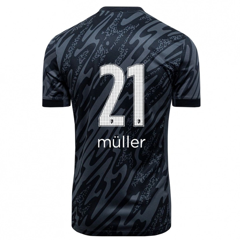 Danxen Kvinder Florian Müller #21 Sort Hvid Målmandstrøje 2025/26 Trøje T-shirt