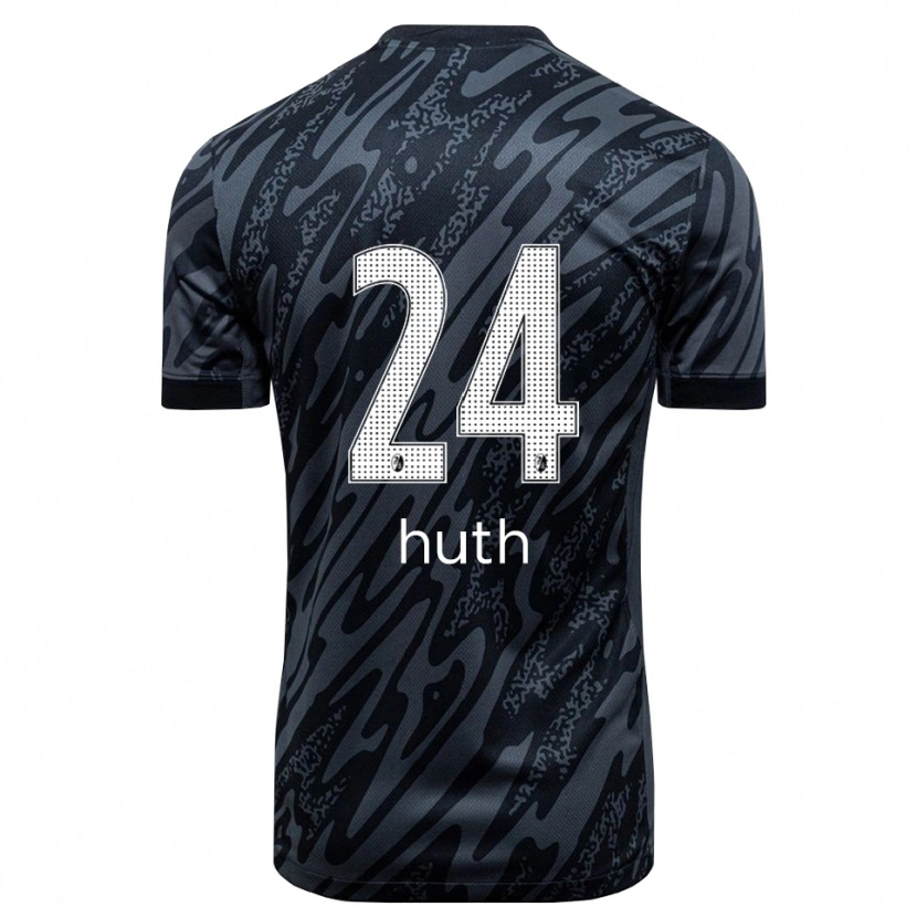 Danxen Kvinder Jannik Huth #24 Sort Hvid Målmandstrøje 2025/26 Trøje T-shirt