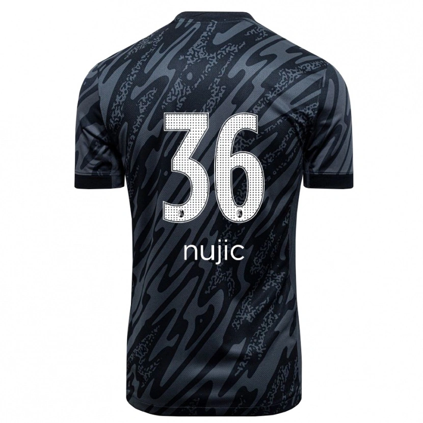 Danxen Kvinder Luka Nujic #36 Sort Hvid Målmandstrøje 2025/26 Trøje T-shirt