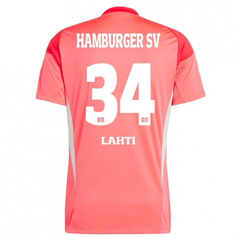 Danxen Kvinder Elias Lahti #34 Rød Orange Målmandstrøje 2025/26 Trøje T-shirt