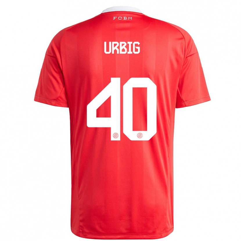 Danxen Kvinder Jonas Urbig #40 Rød Hvid Målmandstrøje 2025/26 Trøje T-shirt
