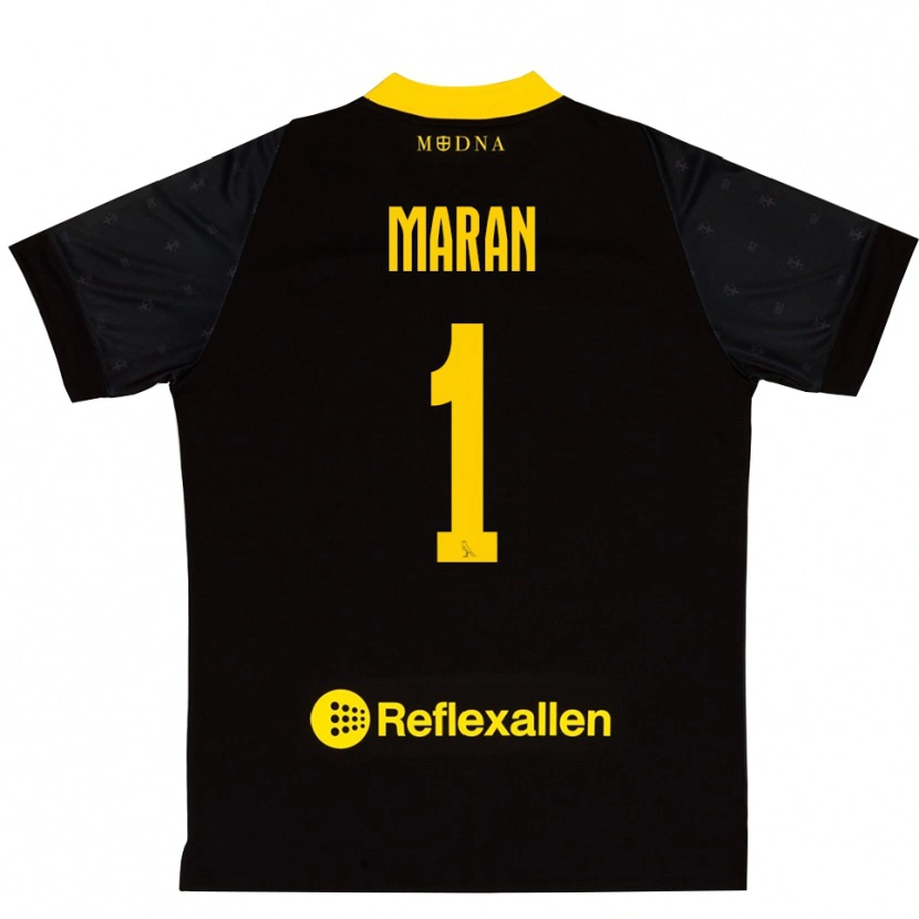 Danxen Kvinder Andrea Maran #1 Sort Gul Målmandstrøje 2025/26 Trøje T-shirt