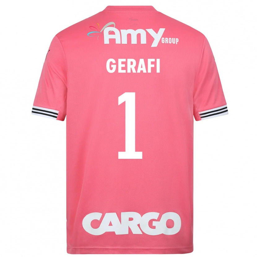 Danxen Kvinder Yoav Gerafi #1 Pink Hvid Målmandstrøje 2025/26 Trøje T-shirt