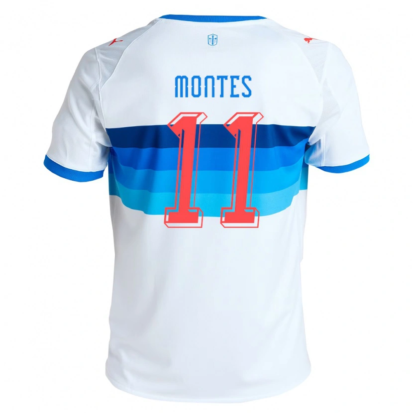 Danxen Børn Clemente Montes #11 Hvid Himmelblå Hjemmebane Spillertrøjer 2026/27 Trøje T-Shirt