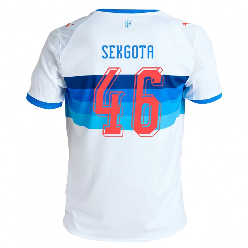 Danxen Børn Jeffrey Sekgota #46 Hvid Himmelblå Hjemmebane Spillertrøjer 2026/27 Trøje T-Shirt